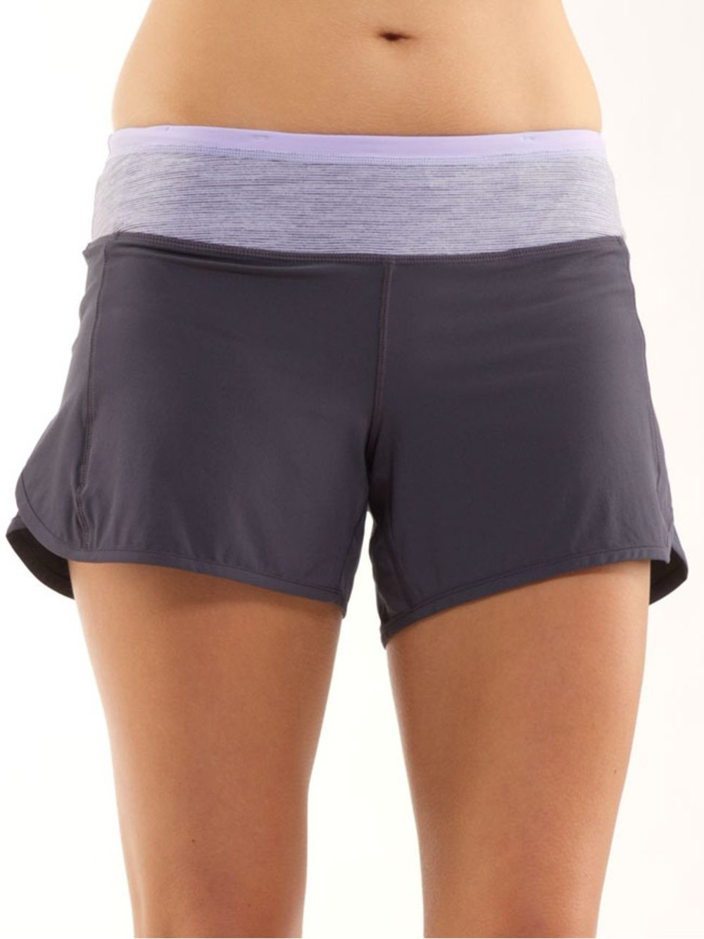 Lululemon Turbo Run Short
Coal / Lilac Heathered Coal Wee Stripe / Lilac 6's